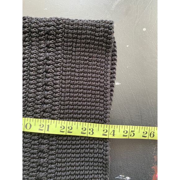 Vintage 90s Black Chunky Knit Cardigan Crochet Cottage Witchy Grandma Sweater XL - Picture 10 of 14